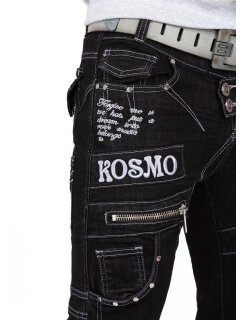 Kosmo Lupo Regular Fit Jeans Stonewashed  KM051-1 Black W32/L32