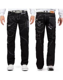 Kosmo Lupo Regular Fit Jeans Herren Stonewashed KM130-1...
