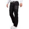 Kosmo Lupo Regular Fit Jeans Herren Stonewashed KM130-1 Black W36/L34