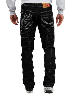 Kosmo Lupo Regular Fit Jeans Herren Ohne Waschung  KM020-1 Black W30/L32