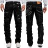 Kosmo Lupo Regular Fit Jeans Herren Ohne Waschung  KM020-1 Black W33/L32