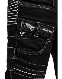 Kosmo Lupo Herren Jeans KM020-1 Schwarz W34/L34