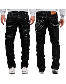 Kosmo Lupo Regular Fit Jeans Herren  KM020-1 Black W34/L34
