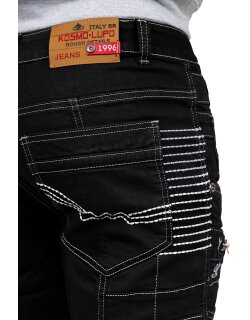Kosmo Lupo Herren Jeans KM020-1 Schwarz W36/L34