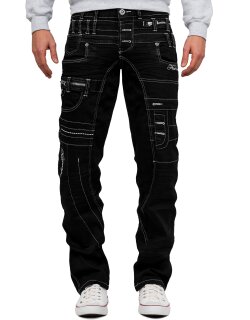 Kosmo Lupo Regular Fit Jeans Herren Ohne Waschung  KM020-1 Black W36/L34