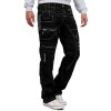 Kosmo Lupo Herren Jeans KM020-1 Schwarz W36/L34