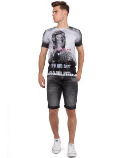 Cipo & Baxx regular fit Shorts Herren Stonewashed 21CB17 Dark Grey W32