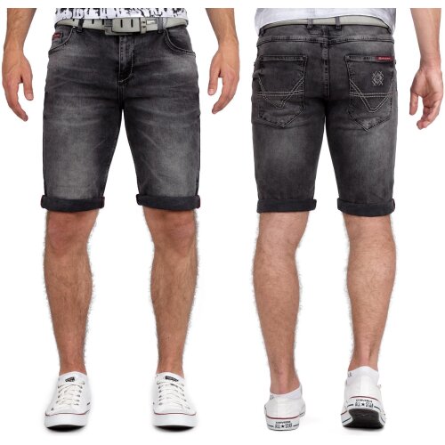 Cipo & Baxx regular fit Shorts Herren Stonewashed 21CB17 Dark Grey W34