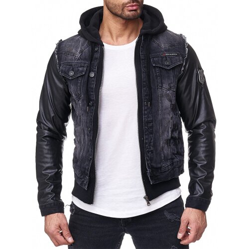 Cipo & Baxx regular fit Jacke Herren Denim  Black 4XL