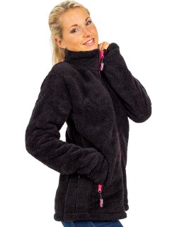 Reichstadt Regular Fit Fleecejacke Damen Kuschelige22RSW002 Black L