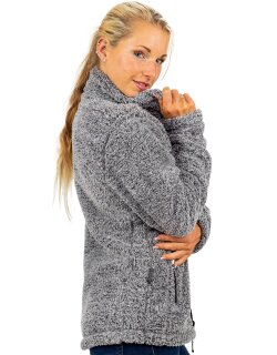 Reichstadt Regular Fit Fleecejacke Damen Kuschelige22RSW002 Granit M