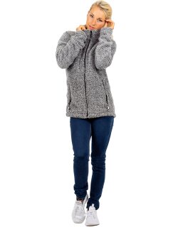 Reichstadt Regular Fit Fleecejacke Damen Kuschelige22RSW002 Granit M