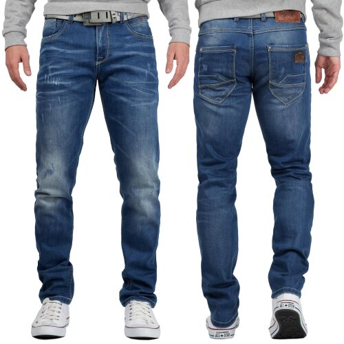 Cipo & Baxx regular fit Jeans Herren Stonewashed CD386 Blue W34/L32
