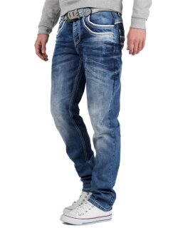 Cipo & Baxx Regular Fit Jeans Herren Stonewashed C1127 Blue W33/L32