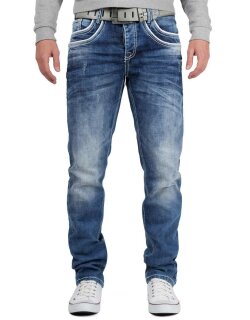 Cipo & Baxx Regular Fit Jeans Herren Stonewashed C1127 Blue W32/L34