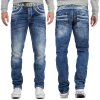 Cipo & Baxx Regular Fit Jeans Herren Stonewashed C1127 Blue W32/L34