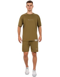Reichstadt regular fit Shorts Herren Marken-Stick Khaki XL - 23RS043