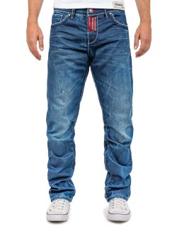 Cipo & Baxx Regular Fit Jeans Herren Stonewashed  CD709 Blue W30/L32