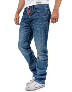 Cipo & Baxx Regular Fit Jeans Herren Stonewashed  CD709 Blue W30/L32