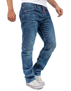 Cipo & Baxx Regular Fit Jeans Herren Stonewashed  CD709 Blue W30/L32