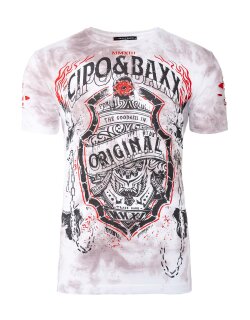 Cipo & Baxx Herren T-Shirt CT772 Weiß M