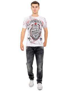 Cipo & Baxx Regular Fit T-Shirt Herren  CT772 White M