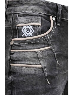 Cipo & Baxx straight fit Jeans Herren Stonewashed CD719 Black W38/L32