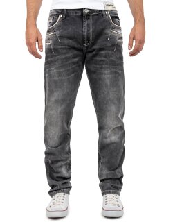 Cipo & Baxx straight fit Jeans Herren Stonewashed CD719 Black W38/L32