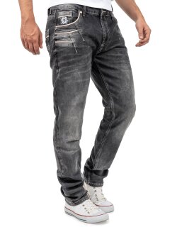 Cipo & Baxx straight fit Jeans Herren Stonewashed CD719 Black W38/L32