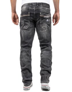 Cipo & Baxx straight fit Jeans Herren Stonewashed CD719 Black W40/L32