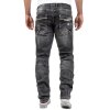 Cipo & Baxx straight fit Jeans Herren Stonewashed CD719 Black W40/L32