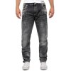 Cipo & Baxx straight fit Jeans Herren Stonewashed CD719 Black W40/L34