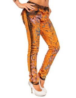 Cipo & Baxx slim fit Jeans Damen Mid Waist WD445 Orange W27/L34