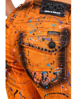 Cipo & Baxx slim fit Jeans Damen Mid Waist WD445 Orange W27/L34