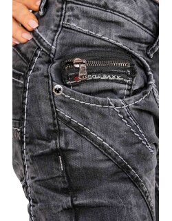 Cipo & Baxx straight fit Jeans Damen Stonewashed WD477 Black W30/L34
