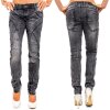 Cipo & Baxx straight fit Jeans Damen Stonewashed WD477 Black W30/L34