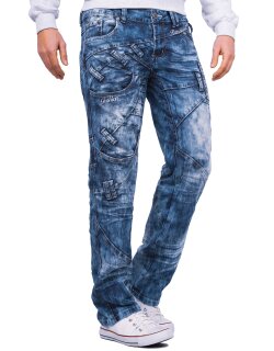 Kosmo Lupo Regular Fit Jeans Herren Stonewashed  KM130 Blue W29/L32