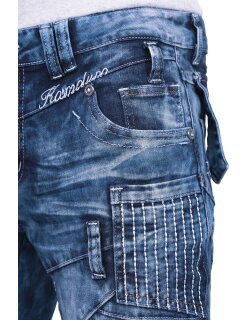 Kosmo Lupo Regular Fit Jeans Herren Stonewashed  KM130 Blue W29/L32