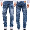 Kosmo Lupo Regular Fit Jeans Herren Stonewashed  KM130 Blue W29/L32