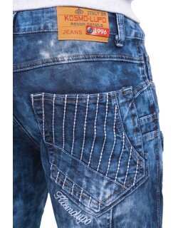Kosmo Lupo Regular Fit Jeans Herren Stonewashed  KM130 Blue W31/L32