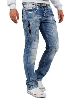 Cipo & Baxx Regular Fit Jeans Herren Stonewashed C1150 Blue W33/L32