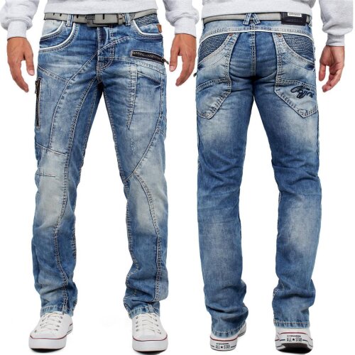 Cipo & Baxx Regular Fit Jeans Herren Stonewashed C1150 Blue W33/L34