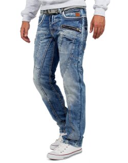 Cipo & Baxx Regular Fit Jeans Herren Stonewashed C1150 Blue W33/L34