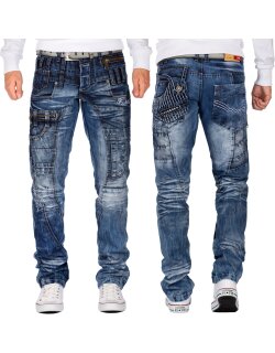 Kosmo Lupo Regular Fit Jeans Herren Stonewashed KM020...